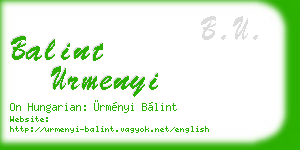 balint urmenyi business card